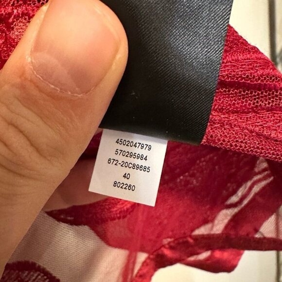 CHICOS 'NWT' TRAVELERS EMBELLISH NOVELTY JACKET in DEEP CHERRY Size M Petite 1P - Picture 6 of 10